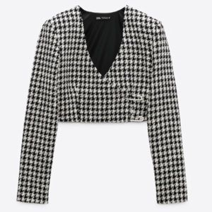 Zara houndstooth top